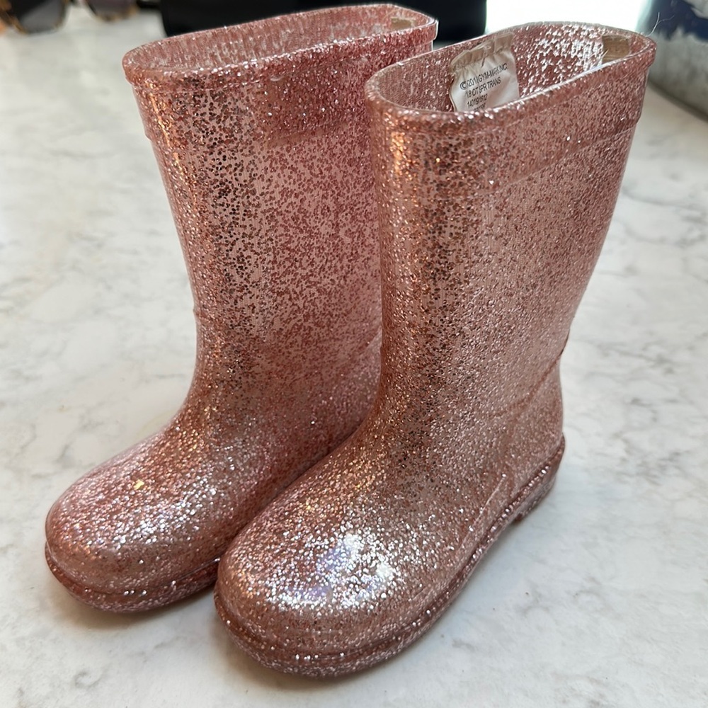 Gymboree pink sparkly metallic rose gold boots size 5 kids